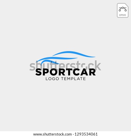 Car automotive logo in simple line graphic design template vector - Vector