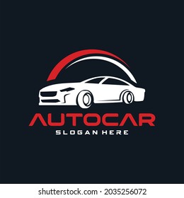 Ilustración vectorial de la plantilla del logotipo del automóvil. coche vectorial de logotipo de automoción que detalla el garaje. diseño de logotipo para tienda de automóviles o reparación de automóviles también tienda de showroom