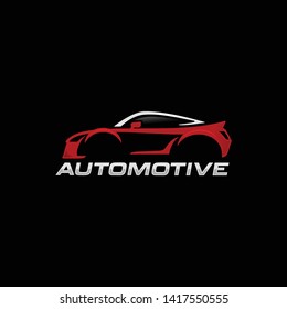 Car automotive logo vector illustration with black background