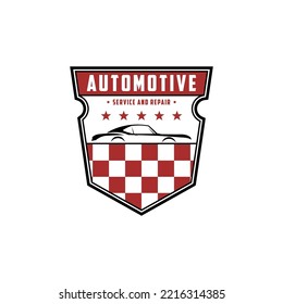 automóvil automoción Reparación y diseño del logotipo del emblema de servicio, mejor para taller de coches, garaje, repuestos, logotipo de piezas de repuesto vector premium