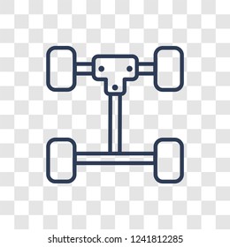 car axle icon. Trendy linear car axle logo concept on transparent background from car parts collection