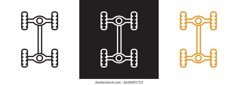 Car axle icon. Vector for websites, mobile interfaces, presentations, banner, visual branding etc. Vector illustration. isolated on white and black background. EPS 10