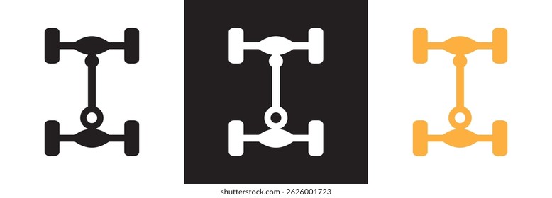 Car axle icon. Vector for websites, mobile interfaces, presentations, banner, visual branding etc. Vector illustration. isolated on white and black background. EPS 10