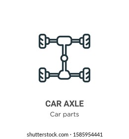 Car axle outline vector icon. Thin line black car axle icon, flat vector simple element illustration from editable car parts concept isolated on white background