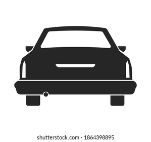 car back view. cartoon black car icon