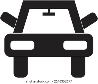 A car with back view mirror - Transport illustration - vector , icon 