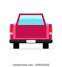 Car back view. Tailgating party clipart isolated on white background