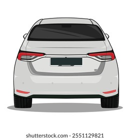 Car back view vector illustration