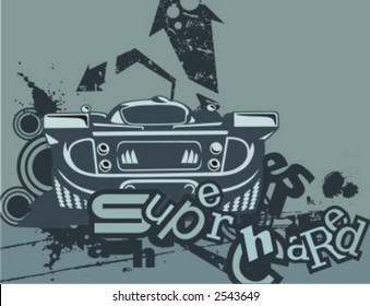 Car Backgrounds Series in Grunge Style. Check my portfolio for much more of this series as well as thousands of similar and other great vector items.