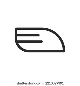 Car backlight isolated icon, car rear tail light outline icon, brake lamp linear vector icon with editable stroke