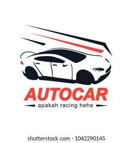 Car badge logo vector isolated with stripe which represent of fast speed, suitable for your racing logo
