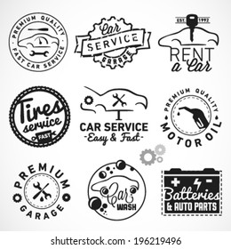 Car Badges Labels and Symbols in Vintage Style