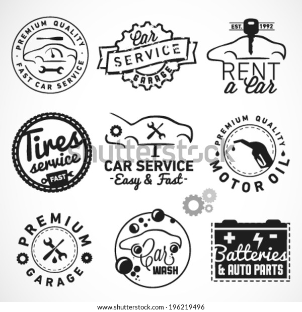 Car Badges Labels Symbols Vintage Style Stock Vector (Royalty Free ...