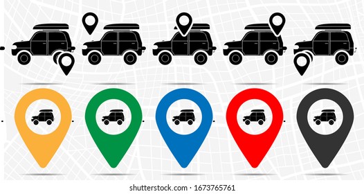 Car baggage icon in location set. Simple glyph, flat illustration element of camp theme icons