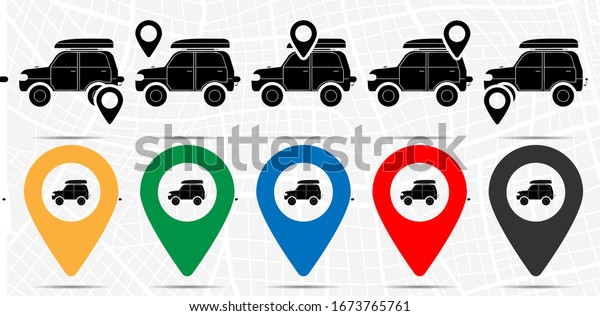 Car baggage icon in location\
set. Simple glyph, flat illustration element of camp theme\
icons