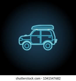 car baggage neon icon . Simple thin line, outline vector of Camp icons for UI and UX, website or mobile application