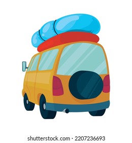 Auto mit Gepäck auf Weiß