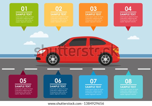 Car banner\
infographic. Vector\
illustration
