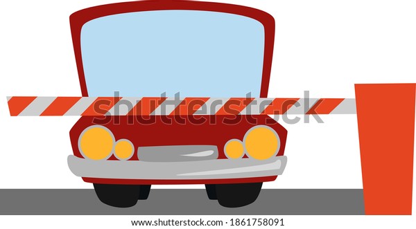 Car\
barrier, illustration, vector on white\
background.