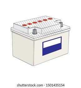 car battery 12V - vector illustration