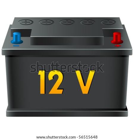 car battery 12V - vector illustration