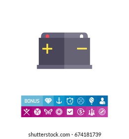 Icon Car Battery Plus Minus Signs Stock Vector (Royalty Free) 325548485