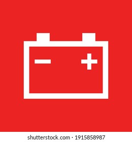 Car Battery And Background As Icon