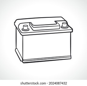 Autobatterie schwarz-weiß