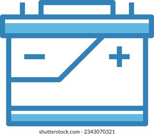 Icono azul de la batería del coche - Icono único, vector