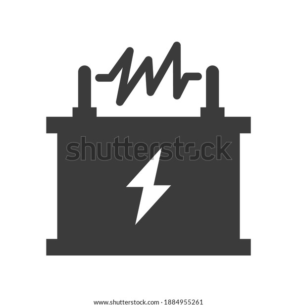 Car\
battery bold black silhouette icon isolated on white. Automotive,\
rechargeable vehicle device pictogram. Auto spare part using to\
start motor vector element for infographic,\
web.
