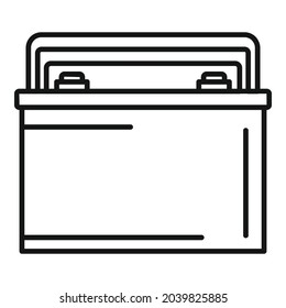 Car battery charger icon outline vector. Full energy. Lithium power