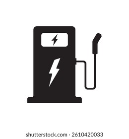 car battery charging station icon vector element design 