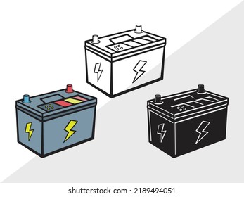 Car Battery Clipart SVG Printable Vector Illustration svg