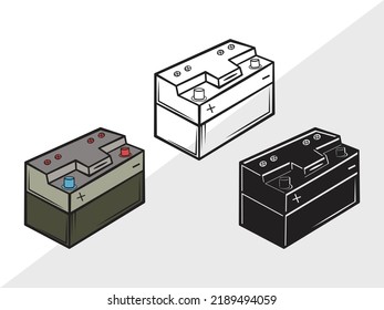 Car Battery Clipart SVG Printable Vector Illustration svg