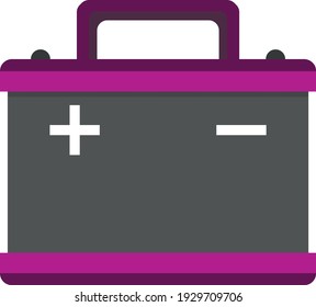 Car battery. Drawing in a flat style.