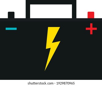 Car battery. Drawing in a flat style.