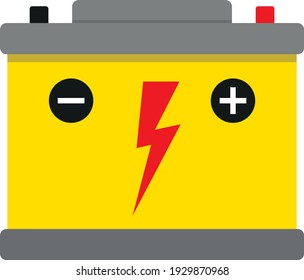 Car battery. Drawing in a flat style.