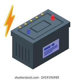 Car battery energy icon isometric vector. Ecology electric. Water eco nature