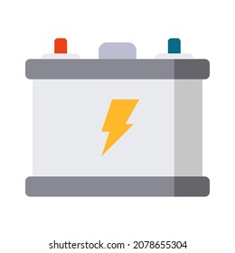 car battery flat clipart vector illustration