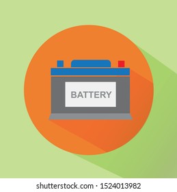 car battery flat design icon