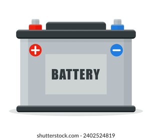diseño plano de la batería del automóvil aislado