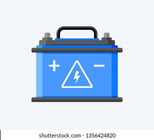 Car battery flat icon. Electric accumulator charger. Battery power vehicle energy generator car.