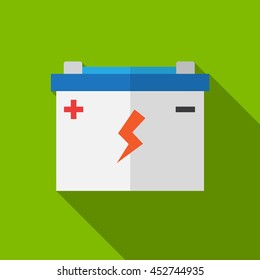 Car battery flat icon illustration isolated vector sign symbol