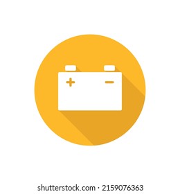 Car battery flat icon with shadow