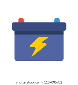 Car battery flat icon. You can be used car battery icon for several purposes like: websites, UI, UX, print templates, promotional materials, info-graphics, web and mobile phone apps.