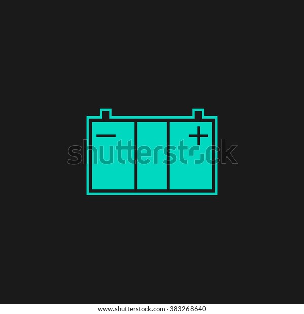 Car\
battery. Flat simple modern illustration pictogram. Collection\
concept symbol for infographic project and\
logo