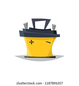 Car battery. Flat vector in Cartoon style isolated on white background.