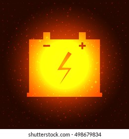 Car battery flat vector icon illustration design