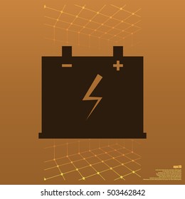 Car battery flat vector icon illustration design