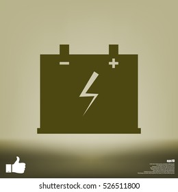 Car battery flat vector icon illustration design